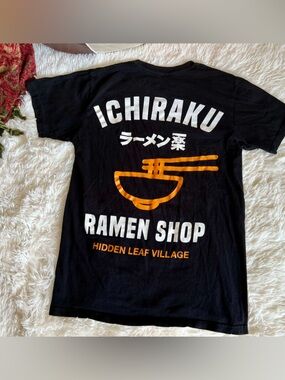 Naruto Shippuden Ripple Junction Black Graphic Tee with Orange Logo